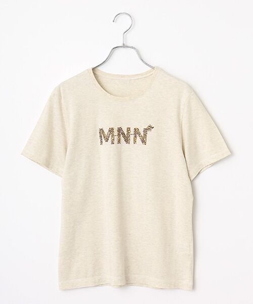 Mademoiselle NON NON / マドモアゼルノンノン Tシャツ | エアーコットン天竺 MNN意匠糸刺繍Tシャツ（TOPオートミール）
