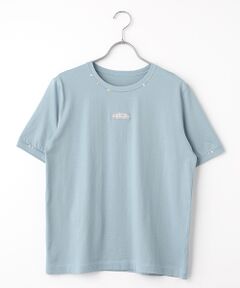 Mademoiselle NON NON / マドモアゼルノンノン Tシャツ | エアーコットン天竺 ワッペン&3色ステッチ刺繍Tシャツ