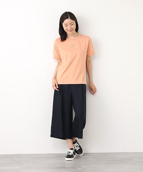 Mademoiselle NON NON / マドモアゼルノンノン Tシャツ | エアーコットン天竺 ワッペン&3色ステッチ刺繍Tシャツ | 詳細10