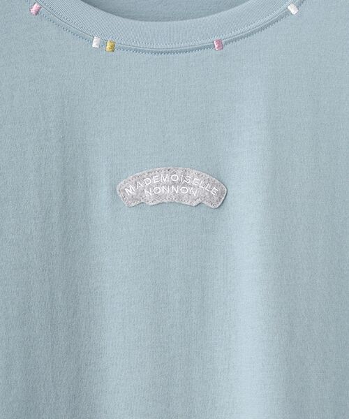 Mademoiselle NON NON / マドモアゼルノンノン Tシャツ | エアーコットン天竺 ワッペン&3色ステッチ刺繍Tシャツ | 詳細8