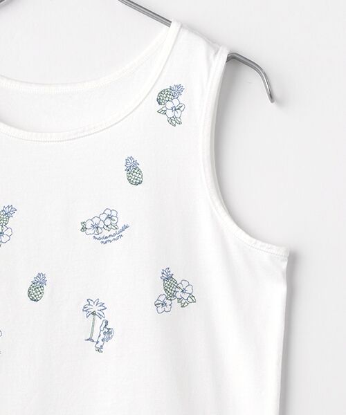 Mademoiselle NON NON / マドモアゼルノンノン タンクトップ | コンパクトヤーン天竺 2色刺繍タンクトップ | 詳細2
