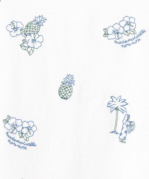 Mademoiselle NON NON / マドモアゼルノンノン タンクトップ | コンパクトヤーン天竺 2色刺繍タンクトップ | 詳細5