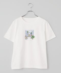 Mademoiselle NON NON / マドモアゼルノンノン Tシャツ | シルキースキンタッチ天竺 リゾートクマプリントTシャツ