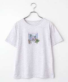 Mademoiselle NON NON / マドモアゼルノンノン Tシャツ | シルキースキンタッチ天竺 リゾートクマプリントTシャツ