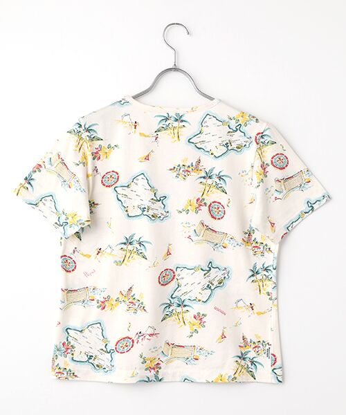 Mademoiselle NON NON / マドモアゼルノンノン Tシャツ | 天竺総柄プリント リゾートハワイTシャツ | 詳細1