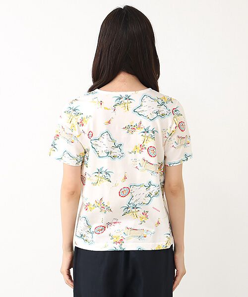 Mademoiselle NON NON / マドモアゼルノンノン Tシャツ | 天竺総柄プリント リゾートハワイTシャツ | 詳細7