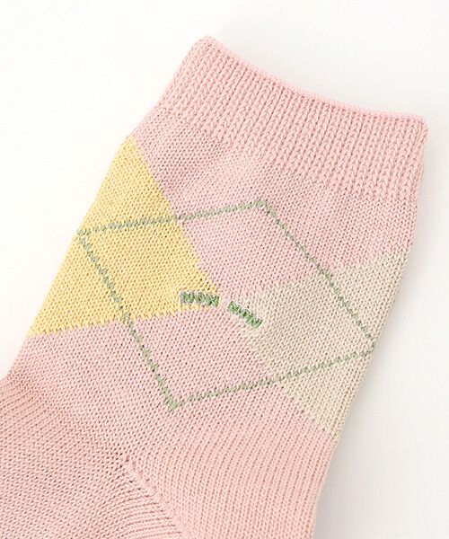 Mademoiselle NON NON / マドモアゼルノンノン ソックス | 綿コーマ アーガイル全面柄ソックス[ショート丈] | 詳細2