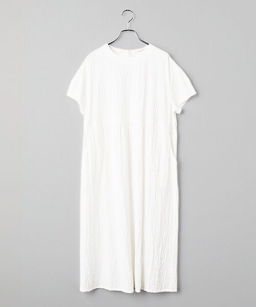 Mademoiselle NON NON / マドモアゼルノンノン ロング・マキシ丈ワンピース | ライトサッカーノーカラーオーバーサイズワンピース（オフ）