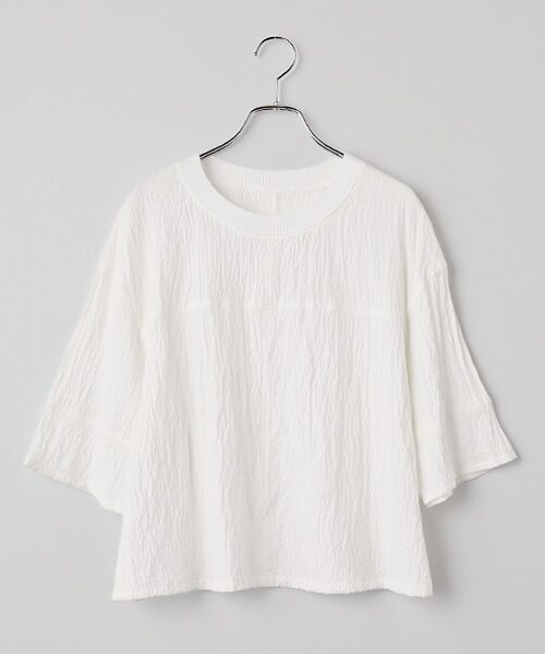 Mademoiselle NON NON / マドモアゼルノンノン シャツ・ブラウス | ライトサッカーオーバーTブラウス（オフ）