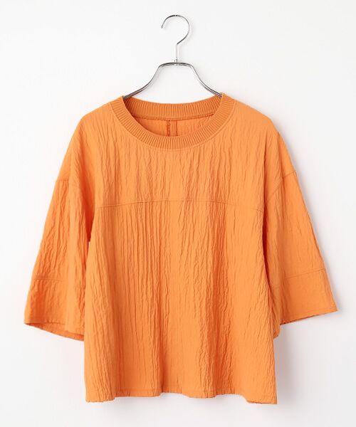 Mademoiselle NON NON / マドモアゼルノンノン シャツ・ブラウス | ライトサッカーオーバーTブラウス（オレンジ）