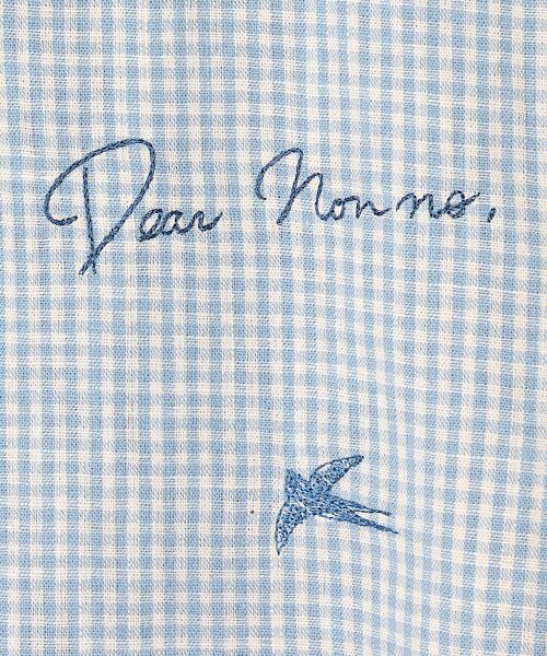 Mademoiselle NON NON / マドモアゼルノンノン シャツ・ブラウス | オーガニックコットンムラ糸ダンガリー 刺繍入りバンドカラーブラウス | 詳細7