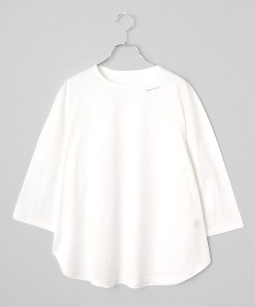 Mademoiselle NON NON / マドモアゼルノンノン Tシャツ | ハイゲージ天竺 オフショルダーTシャツ（シロ）