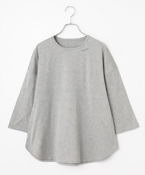 Mademoiselle NON NON / マドモアゼルノンノン Tシャツ | ハイゲージ天竺 オフショルダーTシャツ（TOPグレー）