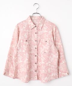 Mademoiselle NON NON / マドモアゼルノンノン シャツ・ブラウス | パッチワークアロハシルエットプリントシャツ[8分袖]