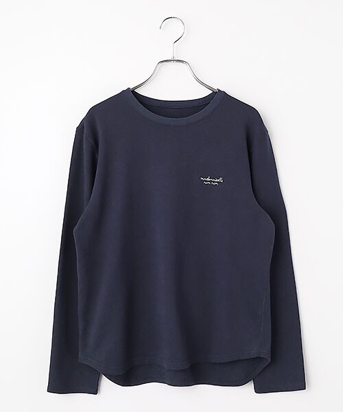 Mademoiselle NON NON / マドモアゼルノンノン Tシャツ | モンサンミッシェル爽 クルーネックTシャツ[長袖]（ネイビー）