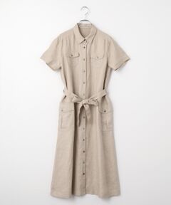 Mademoiselle NON NON / マドモアゼルノンノン ロング・マキシ丈ワンピース | ノルマンディリネン サファリ風ワンピース