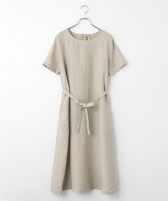 Mademoiselle NON NON / マドモアゼルノンノン ロング・マキシ丈ワンピース | リネンシャンブレー ノーカラーワンピース[半袖]