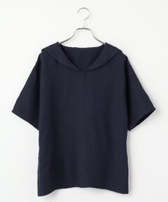 Mademoiselle NON NON / マドモアゼルノンノン シャツ・ブラウス | リネンシャンブレー セーラーカラーブラウス
