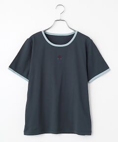 Mademoiselle NON NON / マドモアゼルノンノン Tシャツ | エアーコットン天竺 スリーブカラーアクセントTシャツ
