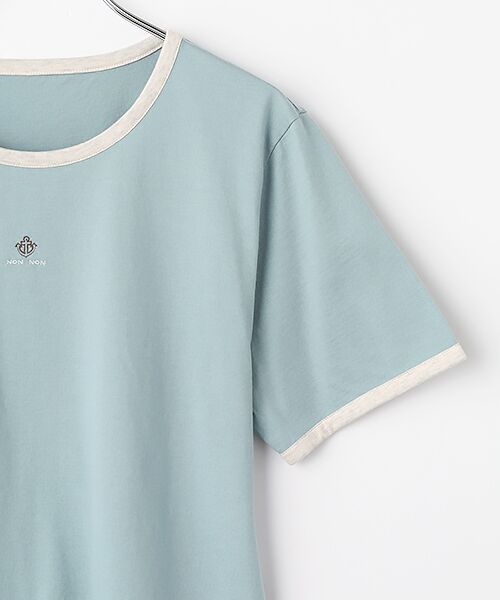 Mademoiselle NON NON / マドモアゼルノンノン Tシャツ | エアーコットン天竺 スリーブカラーアクセントTシャツ | 詳細4