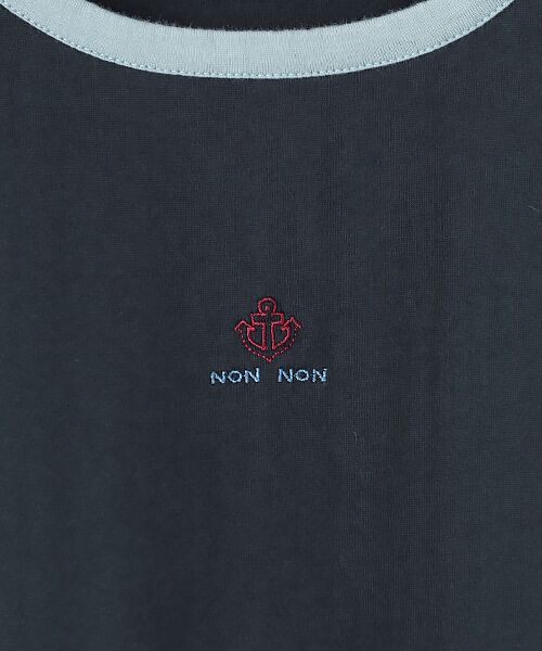 Mademoiselle NON NON / マドモアゼルノンノン Tシャツ | エアーコットン天竺 スリーブカラーアクセントTシャツ | 詳細8