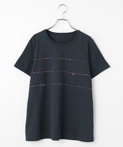 エアーコットン天竺 4色刺繍ロゴ&マリンモチーフTシャツ