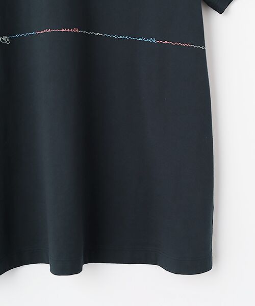 Mademoiselle NON NON / マドモアゼルノンノン Tシャツ | エアーコットン天竺 4色刺繍ロゴ&マリンモチーフTシャツ | 詳細4