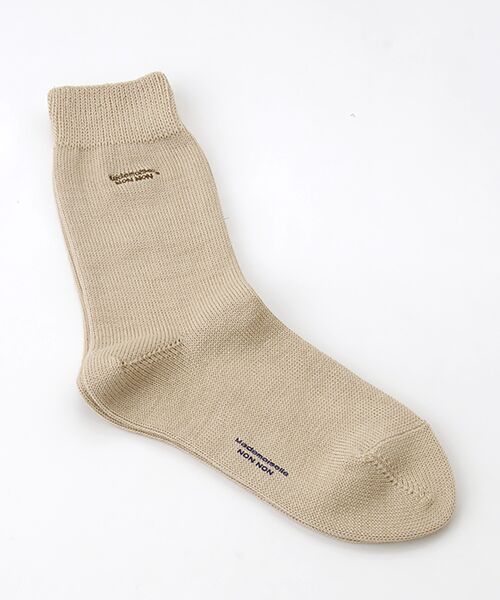 Mademoiselle NON NON / マドモアゼルノンノン ソックス | Mademoiselle  NON NON刺繍入りコットンソックス（ベージュ）
