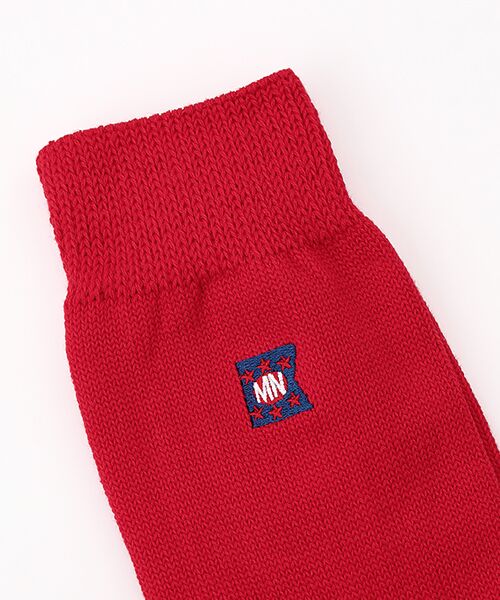 Mademoiselle NON NON / マドモアゼルノンノン ソックス | メンコ―マ無地 フラッグ刺繍ソックス | 詳細1