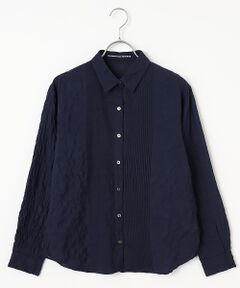Mademoiselle NON NON / マドモアゼルノンノン シャツ・ブラウス | 綿モダールシャーリング ピンタックブラウス