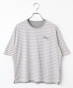 Mademoiselle NON NON / マドモアゼルノンノン Tシャツ | ハイゲージ天竺 バイカラーTシャツ[5分袖]
