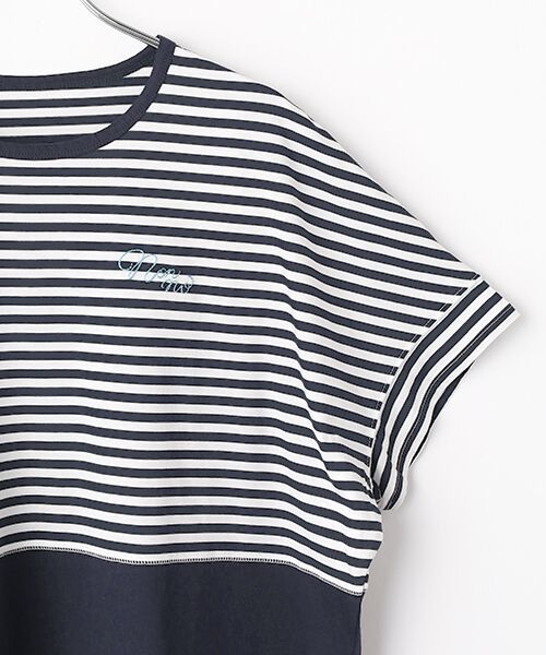 Mademoiselle NON NON / マドモアゼルノンノン Tシャツ | ハイゲージ天竺 ドルマンスリーブバイカラーTシャツ | 詳細6