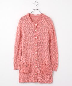 Mademoiselle NON NON / マドモアゼルノンノン カーディガン・ボレロ | リサイクルプリントヤーン ロングカーディガン