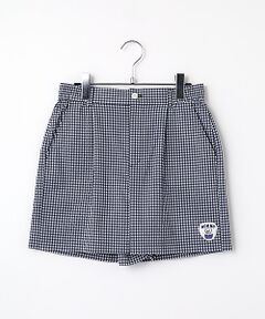 Mademoiselle NON NON / マドモアゼルノンノン ショート・ハーフ・半端丈パンツ | レディースGOLF クールマックスコットンサッカーストライプ＆ギンガム タック入りショートパンツ