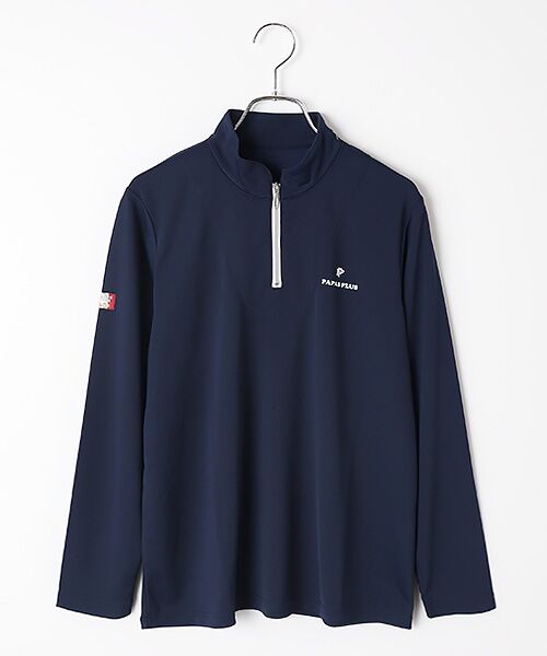 Mademoiselle NON NON / マドモアゼルノンノン カットソー | レディースGOLF フルダル75Dバックハニカム ハーフジップスタンドカラーカットソー（ネイビー）