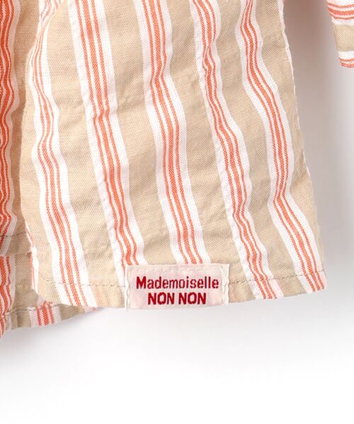 Mademoiselle NON NON / マドモアゼルノンノン シャツ・ブラウス | コットンシャーリングストライプ スタンドフリルブラウス[7分袖] | 詳細7
