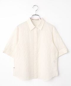 Mademoiselle NON NON / マドモアゼルノンノン シャツ・ブラウス | コットンシャーリングギンガムチェックシャツ[5分袖]