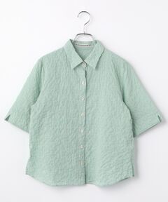 Mademoiselle NON NON / マドモアゼルノンノン シャツ・ブラウス | コットンシャーリングギンガムチェックシャツ[5分袖]