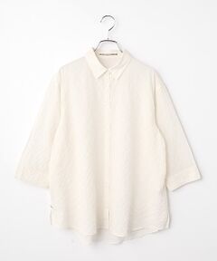 Mademoiselle NON NON / マドモアゼルノンノン シャツ・ブラウス | コットンシャーリングギンガムチェック オーバーブラウス[8分袖]