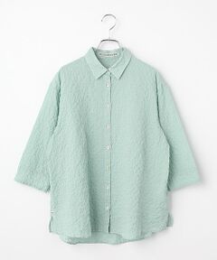 Mademoiselle NON NON / マドモアゼルノンノン シャツ・ブラウス | コットンシャーリングギンガムチェック オーバーブラウス[8分袖]