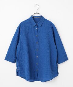 Mademoiselle NON NON / マドモアゼルノンノン シャツ・ブラウス | コットンシャーリングギンガムチェック オーバーブラウス[8分袖]