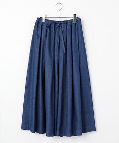 Mademoiselle NON NON / マドモアゼルノンノン デニムスカート | 5.5OZデニム 車ひだタックスカート