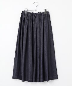 Mademoiselle NON NON / マドモアゼルノンノン デニムスカート | 5.5OZデニム 車ひだタックスカート