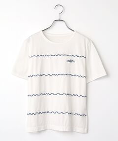 Mademoiselle NON NON / マドモアゼルノンノン Tシャツ | エアーコットン天竺 メローステッチ配色切替Tシャツ