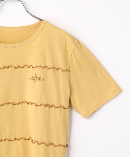 Mademoiselle NON NON / マドモアゼルノンノン Tシャツ | エアーコットン天竺 メローステッチ配色切替Tシャツ | 詳細3