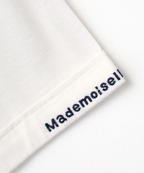 Mademoiselle NON NON / マドモアゼルノンノン Tシャツ | エアーコットン天竺 ロゴチェーン刺繍ボートネックTシャツ[5分袖] | 詳細1