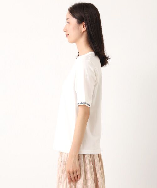 Mademoiselle NON NON / マドモアゼルノンノン Tシャツ | エアーコットン天竺 ロゴチェーン刺繍ボートネックTシャツ[5分袖] | 詳細3