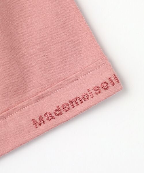 Mademoiselle NON NON / マドモアゼルノンノン Tシャツ | エアーコットン天竺 ロゴチェーン刺繍ボートネックTシャツ[5分袖] | 詳細3