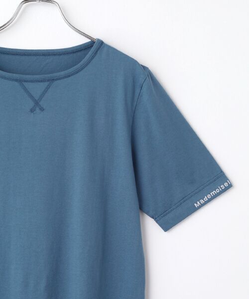 Mademoiselle NON NON / マドモアゼルノンノン Tシャツ | エアーコットン天竺 ロゴチェーン刺繍ボートネックTシャツ[5分袖] | 詳細5