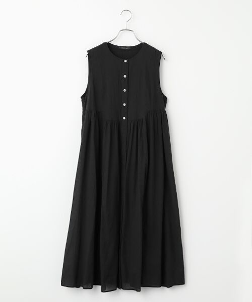 Mademoiselle NON NON / マドモアゼルノンノン ロング・マキシ丈ワンピース | コットンローンハンドワッシャー ボリュームシルエットワンピース（クロ）